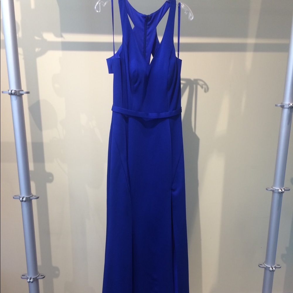 New! Royal Blue, floor length dress with cut outs